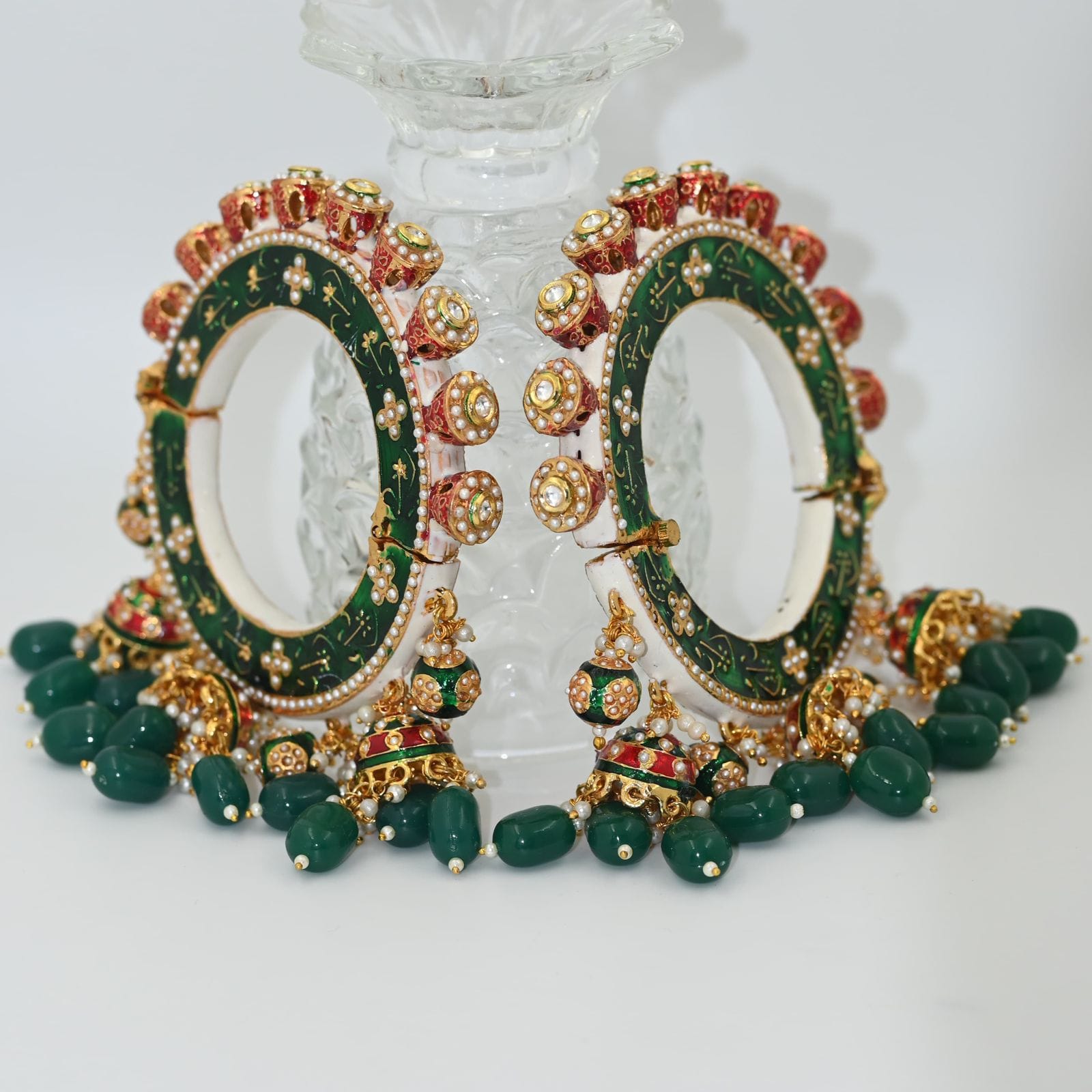 Zevar Bangle Exquisite Rajwadi Kundan Kada - Gold Plated Bridal Bangle