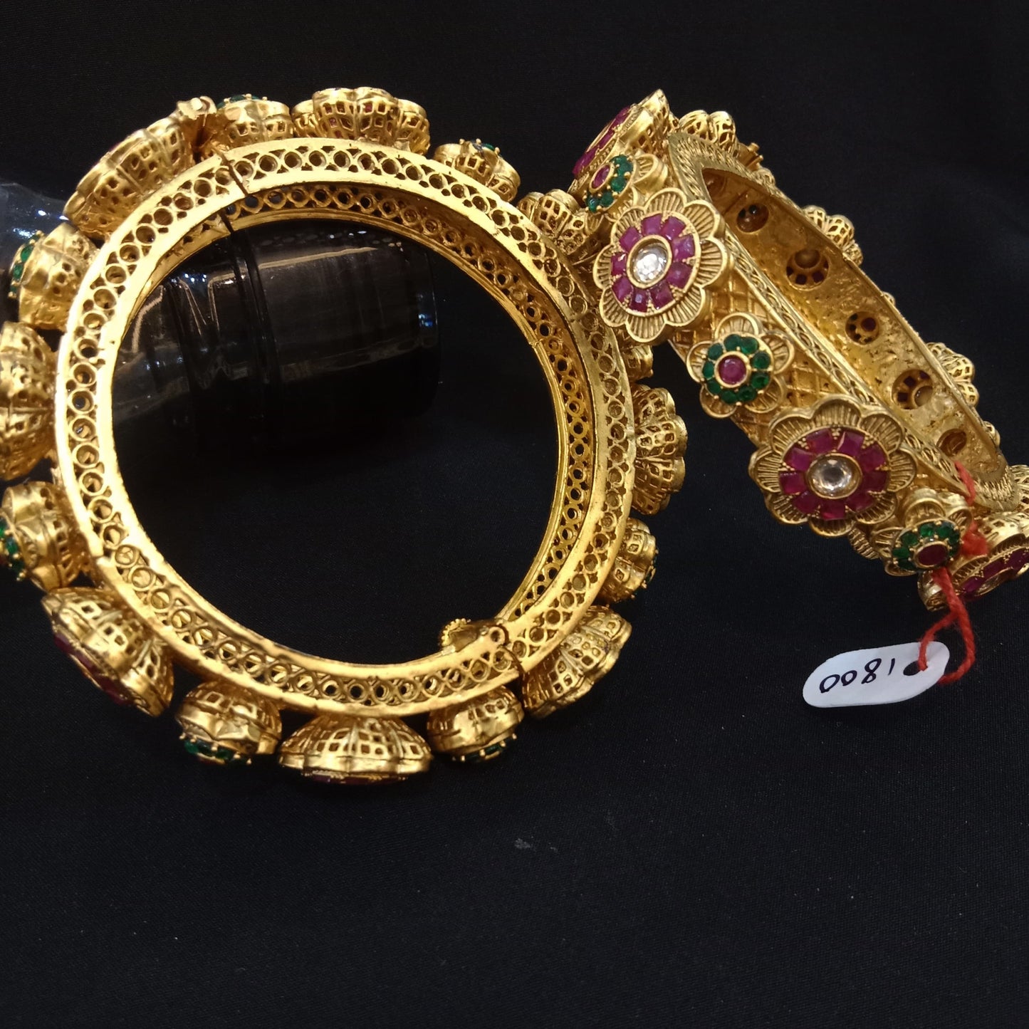 Zevar Bangle Gold Plated Bangles with Kundan Work