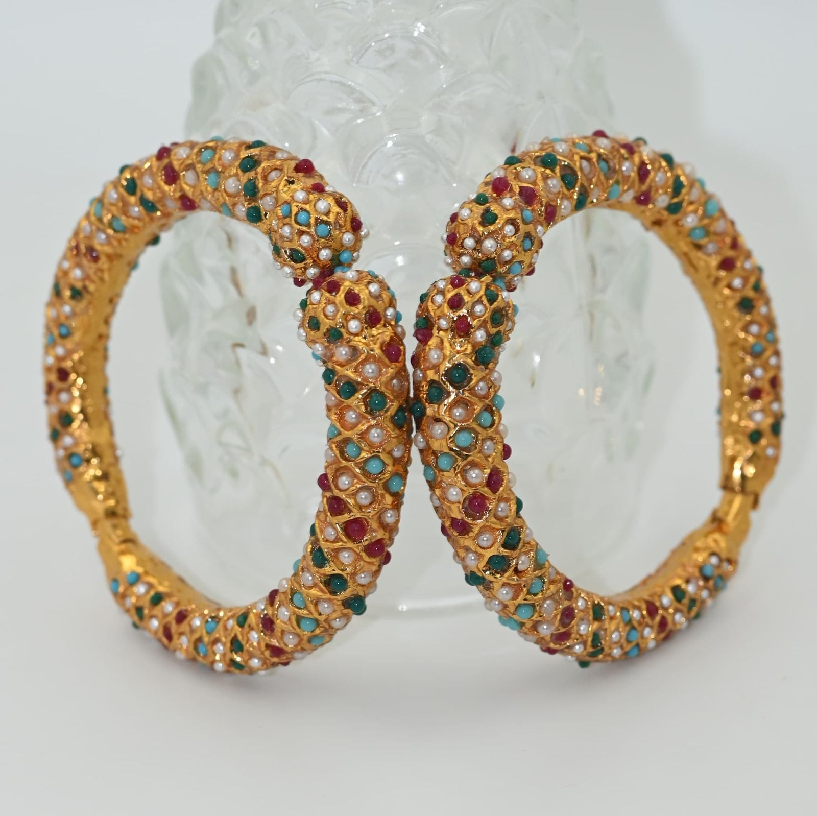 Zevar Bangle Regal Rajwadi Style Traditional Bangle - Antique Kundan Jewellery