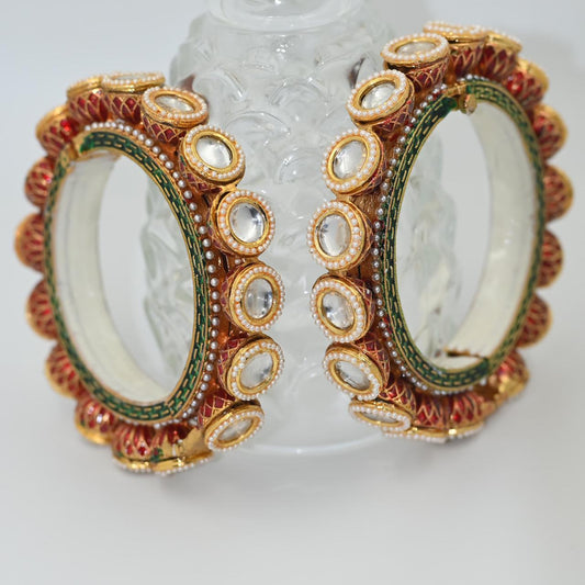 Zevar Bangles & Kada Exquisite Rajwadi Kundan Gold Plated Bridal Bangles