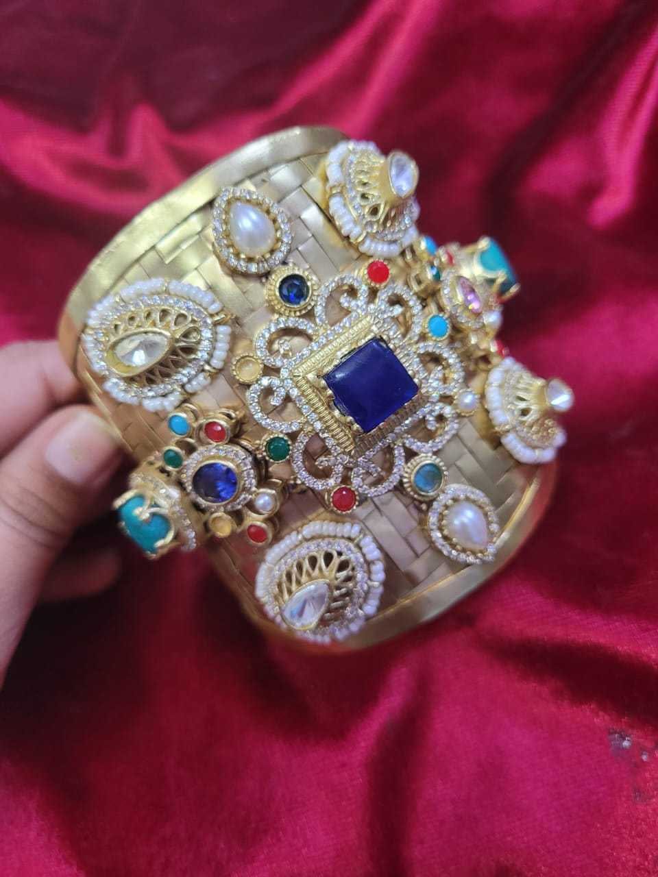 Zevar Brass bangel kada with stones