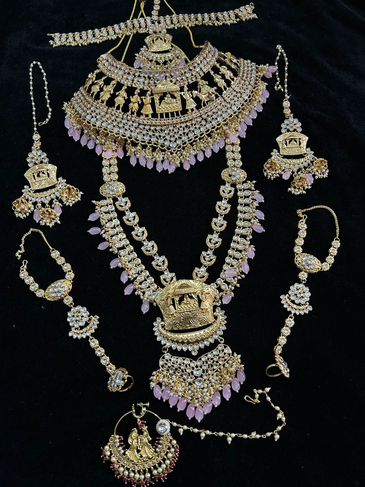 Zevar Bridal bangle Blushing Bride: Pink Heavy Bridal Jewellery Set by Zevar Jewellery