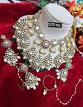 Zevar Bridal Choker Jewellery Set ZEVAR Heavy Kundan Bridal Jewellery Set | Multi-Layer Choker Necklace, Earrings & Maang Tikka – Wedding Jewellery