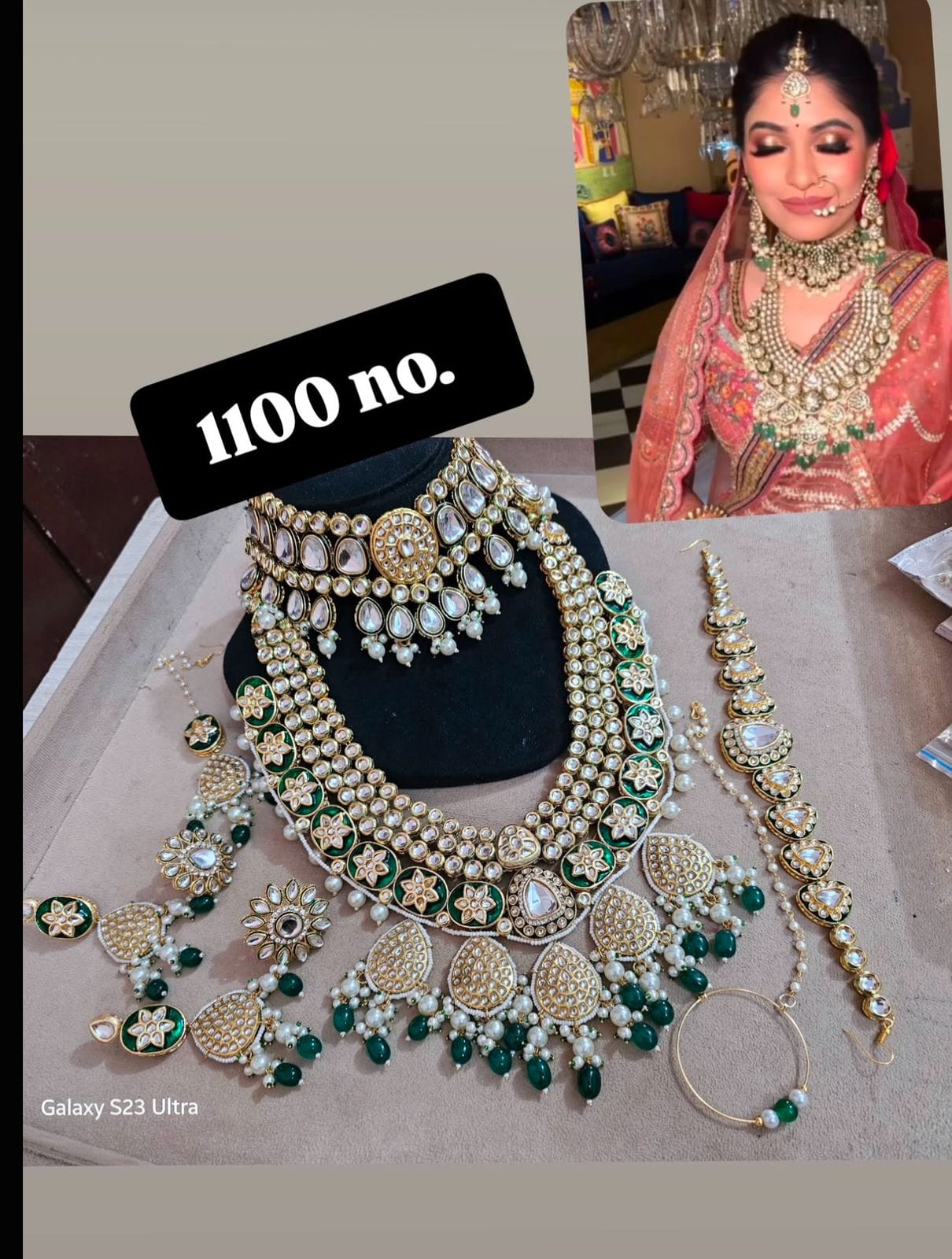 Zevar Bridal Jewellery Designer Heavy Kundan Wedding Set with Meenakari Work