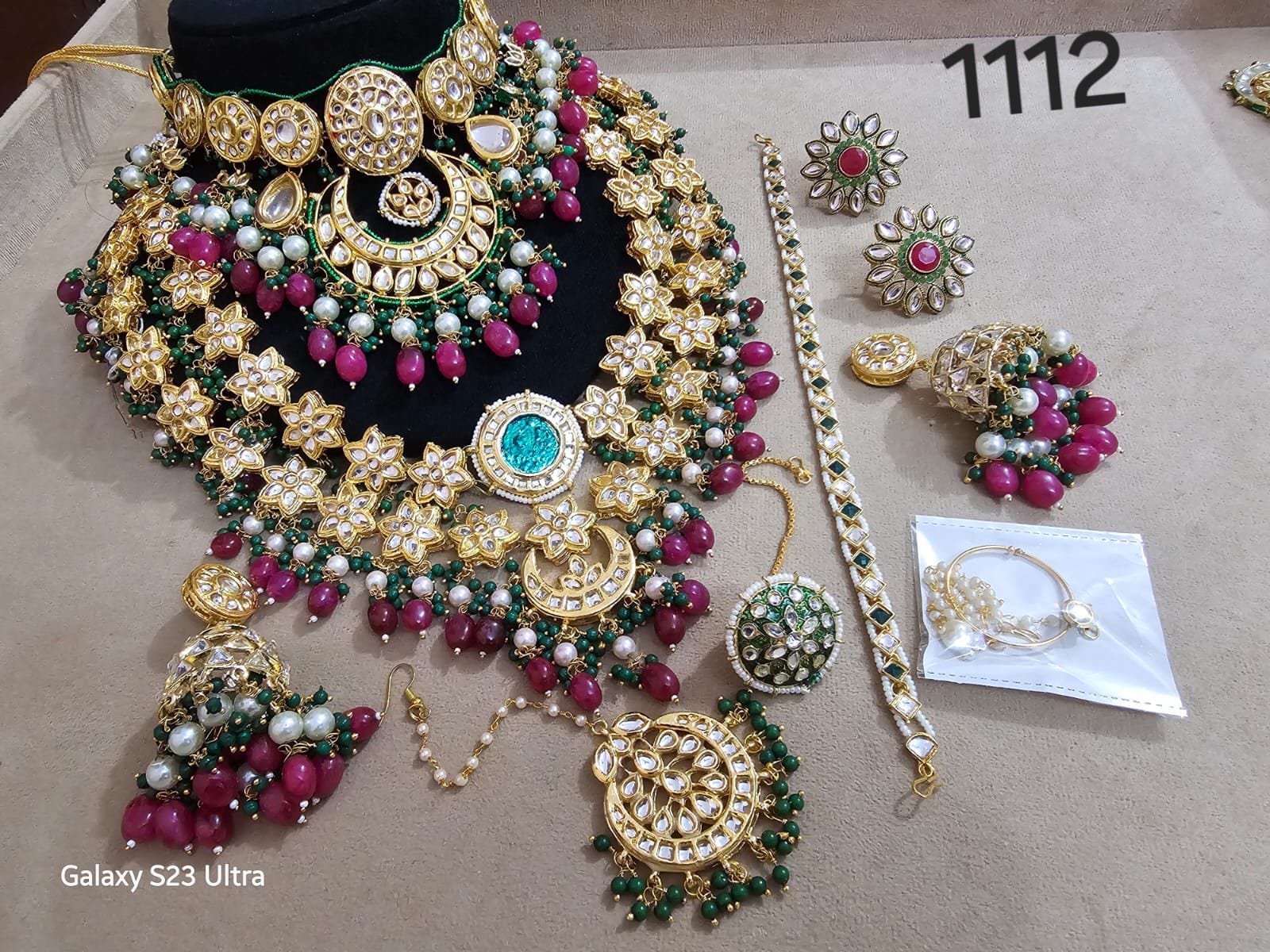 Zevar Bridal Jewellery Kundan Full Bridal Jewellery Set with Necklace & Earrings