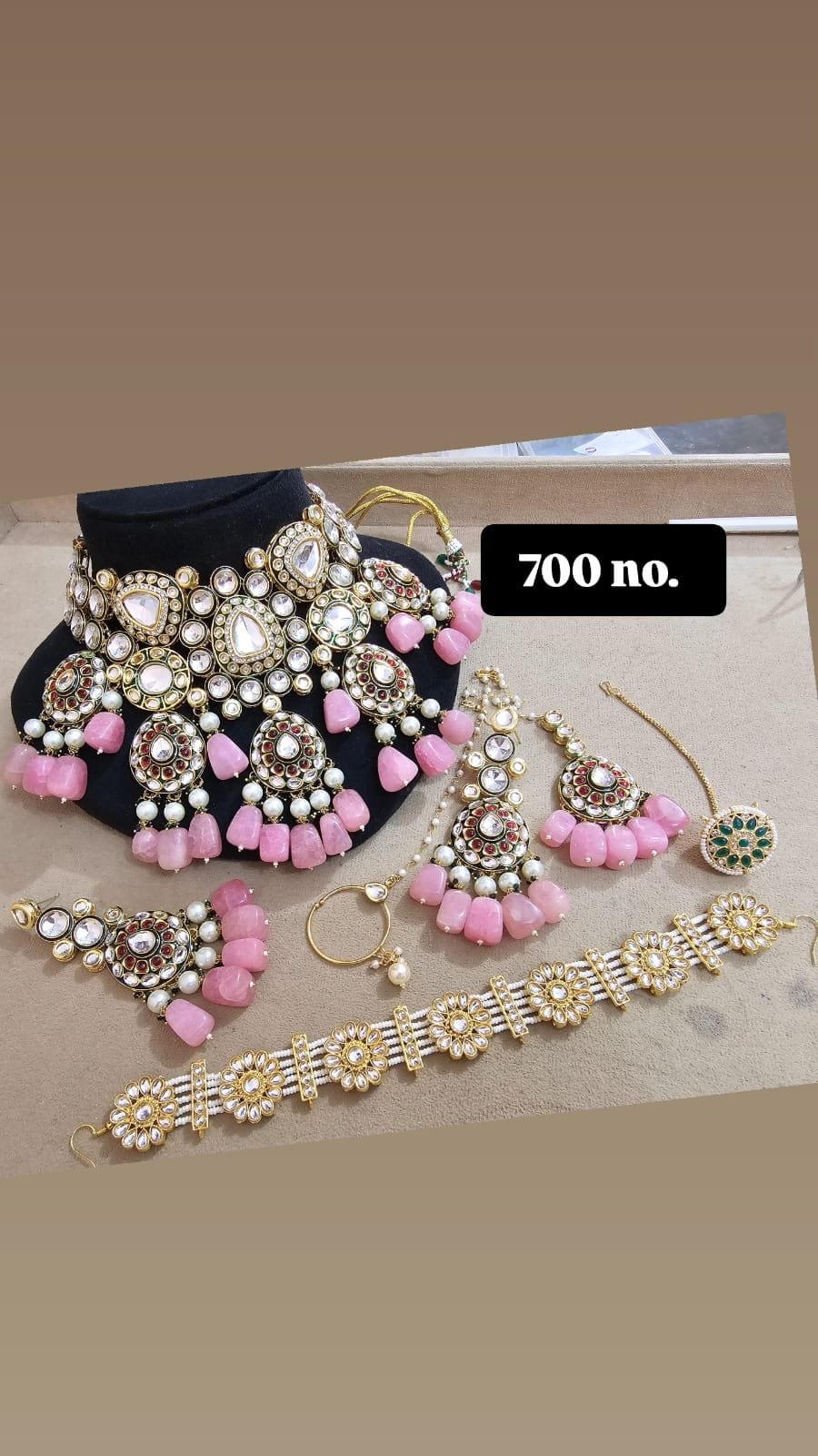 Zevar Bridal Jewellery Multilayered Kundan Bridal Set with AD Stones