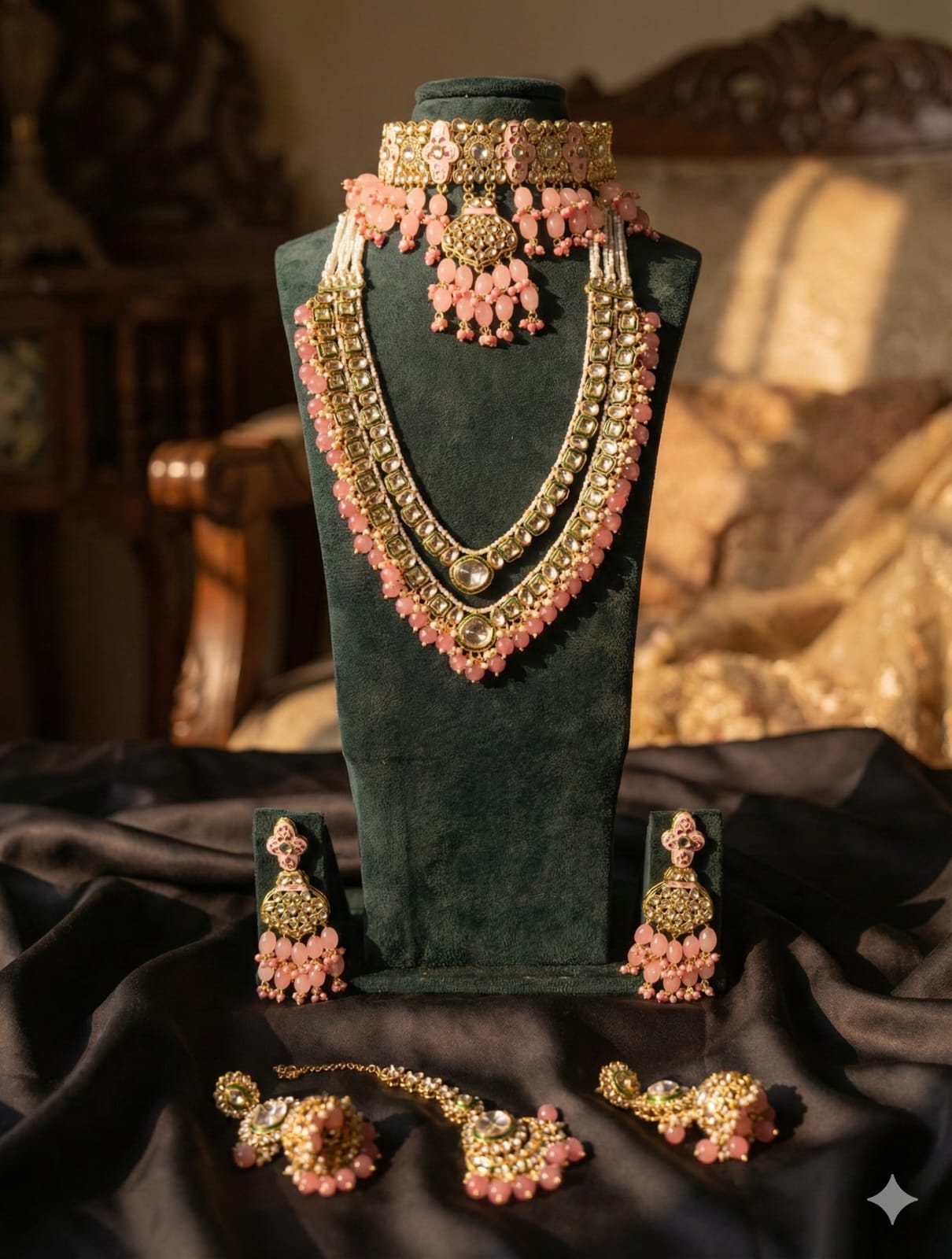 Zevar Bridal Jewellery Set Exquisite Kundan Bridal Set: Dazzling Wedding Jewellery