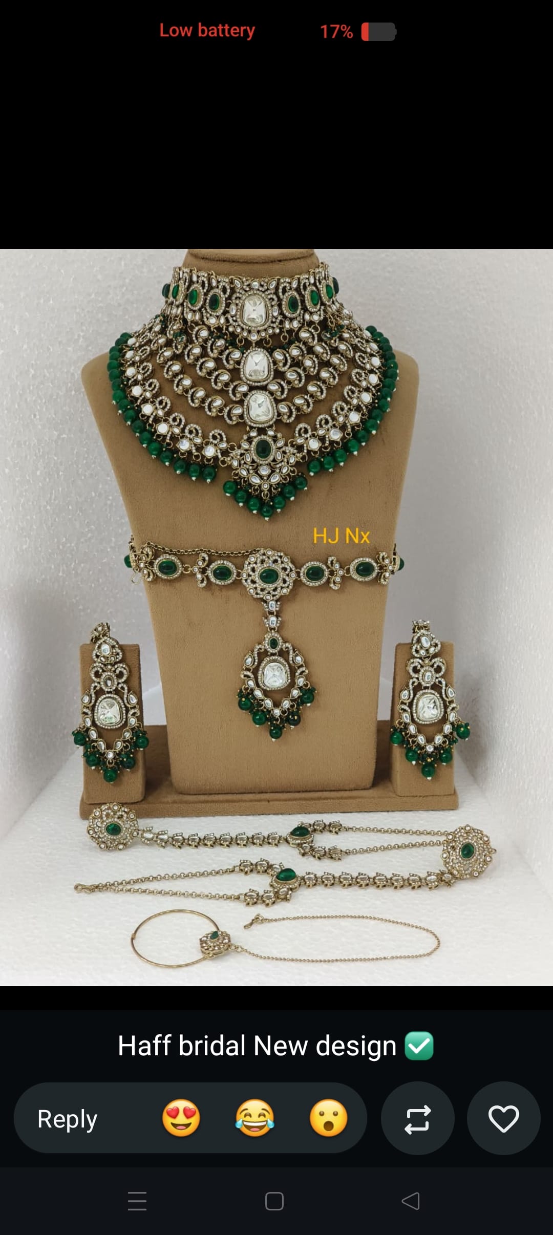 Zevar Bridal Jewellery Set Meherbaani Kundan Polki Bridal Jewellery Set – Emerald Green
