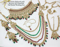 Zevar Bridal Jewellery Set Multicolour Monzonite & Pearl Full Bridal Jewellery Set