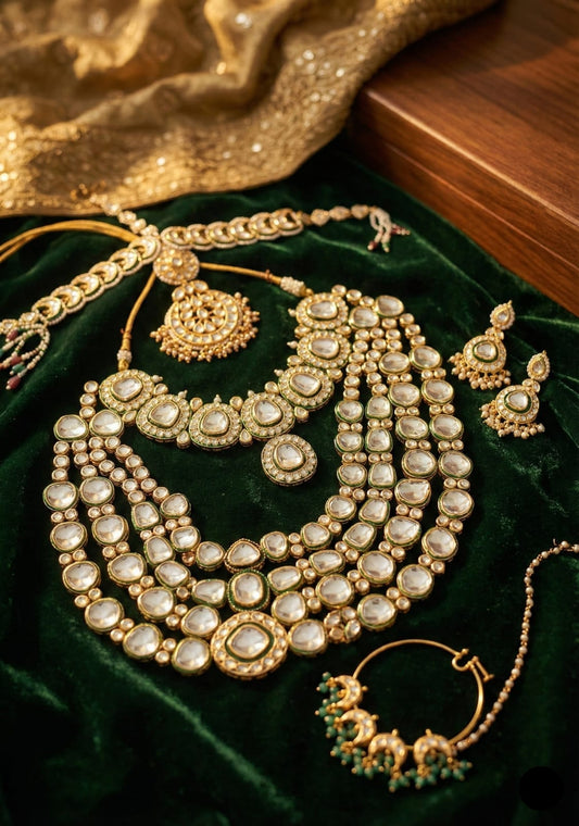 Zevar Bridal Jewellery Set Regal Kundan Bridal Jewellery Set | Exquisite Wedding Collection