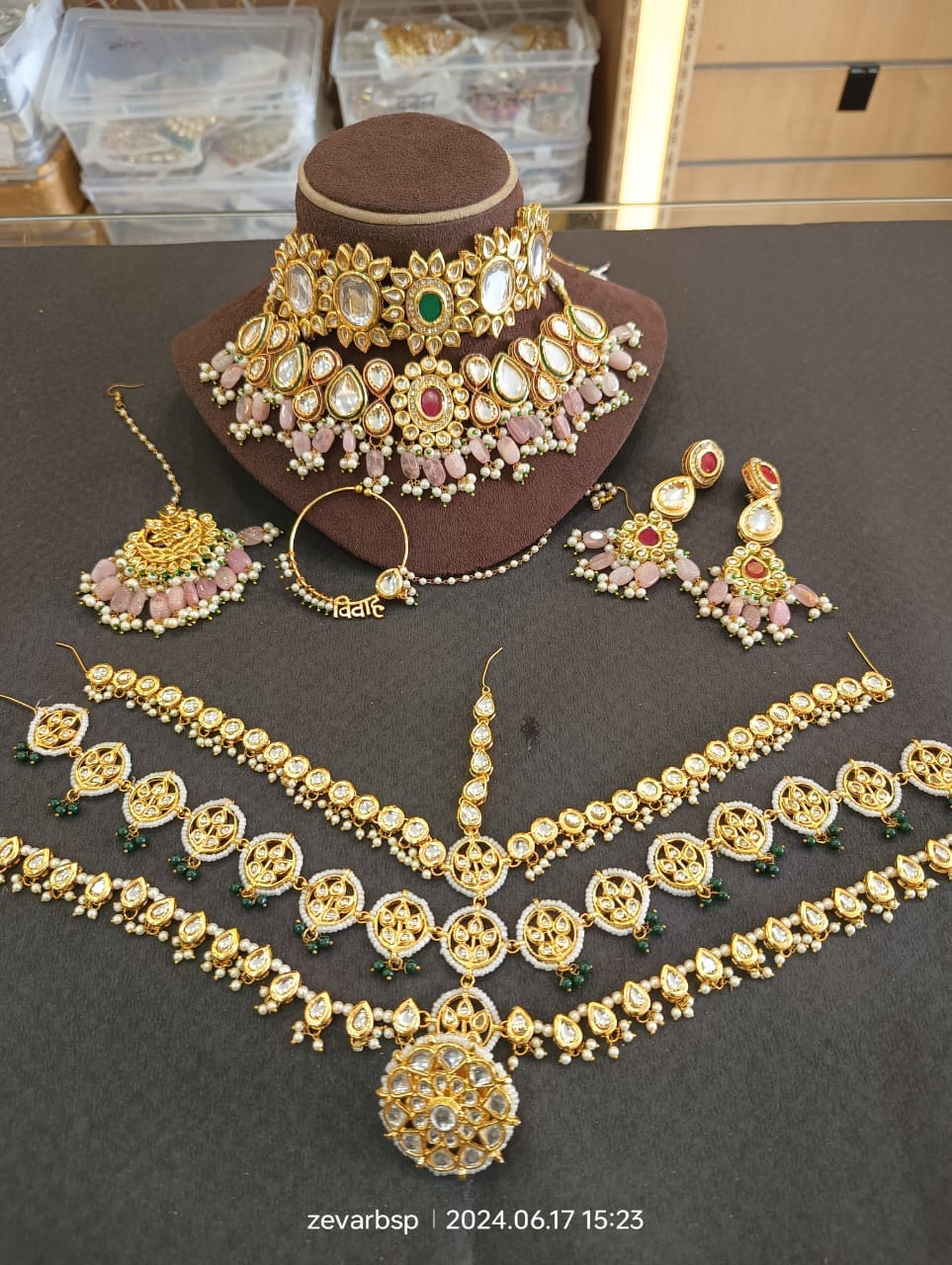 Zevar Bridal jewelry Heavy Kundan Multicolour Bridal Set