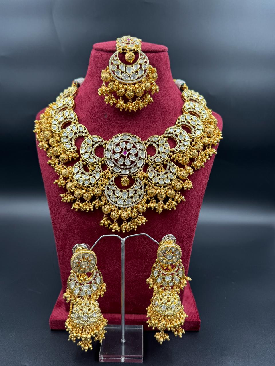 Zevar Bridal jewelry Heavy Pachi Kundan Gold Colour Necklace