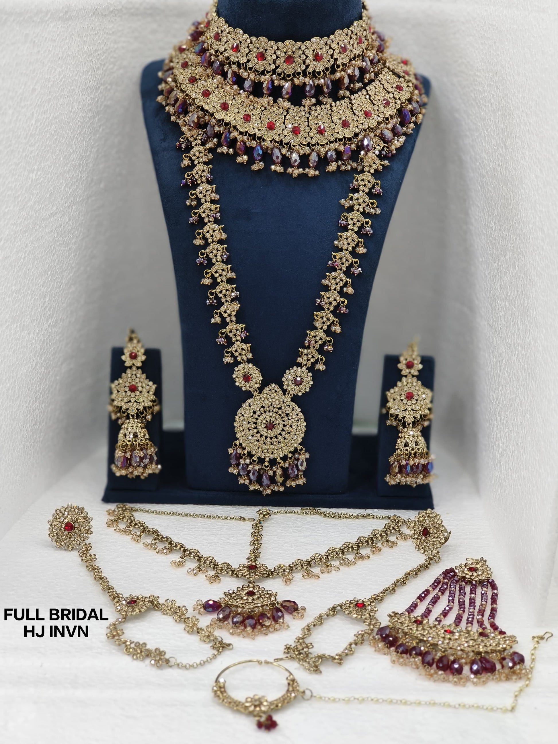 Zevar Bridal Jewelry Set D 3 Exquisite Full Bridal Kundan Necklace Set - Wedding & Engagement Jewelry