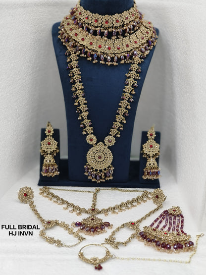 Zevar Bridal Jewelry Set D 3 Exquisite Full Bridal Kundan Necklace Set - Wedding & Engagement Jewelry
