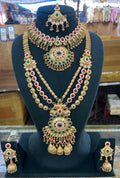 Zevar Bridal Jewelry Set Multicolor American Diamond Gold Plated Bridal Jewellery – Indian Wedding Jewelry Set