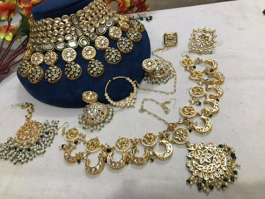Zevar Bridal jewelry ZEVAR I Heavy Bridal Kundan Necklace Set