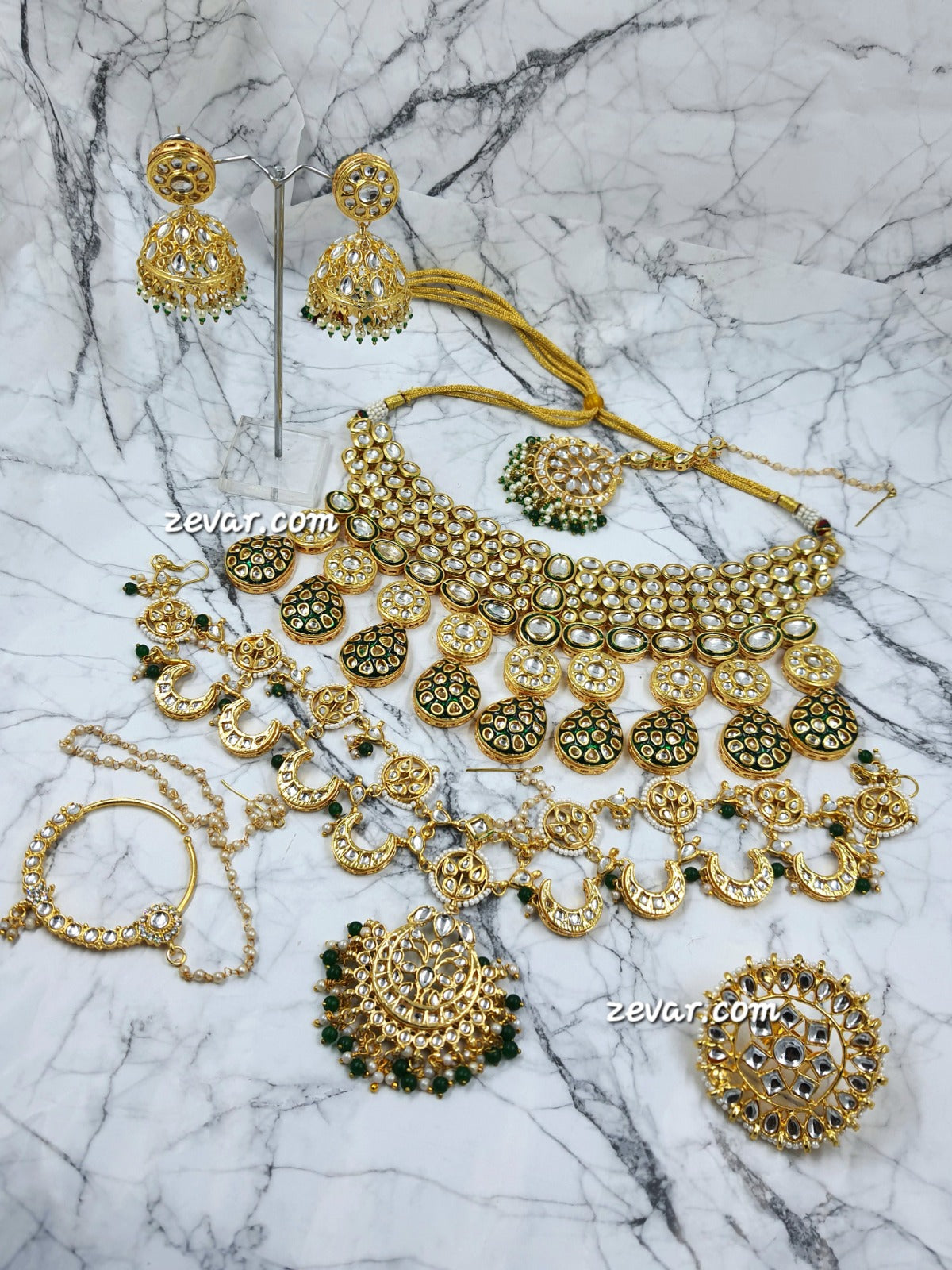 Zevar Bridal jewelry ZEVAR I Heavy Bridal Kundan Necklace Set