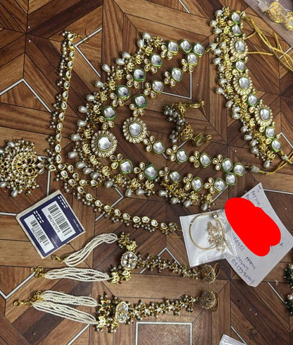 Zevar Bridal necklace Exquisite Green Kundan Bridal Set