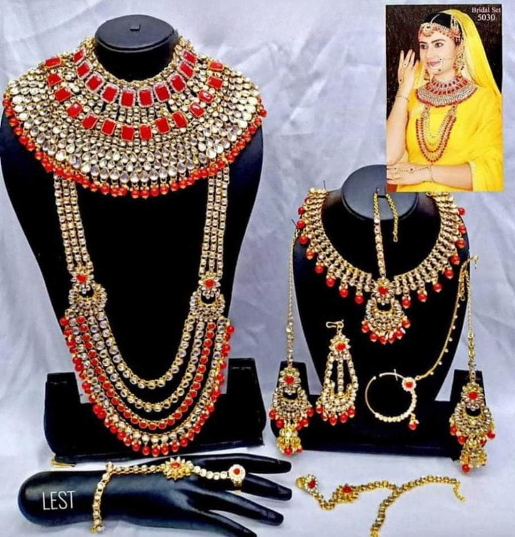 Zevar Bridal necklace red ZEVAR | Premium Quality Kundan Bridal Jewellery Set