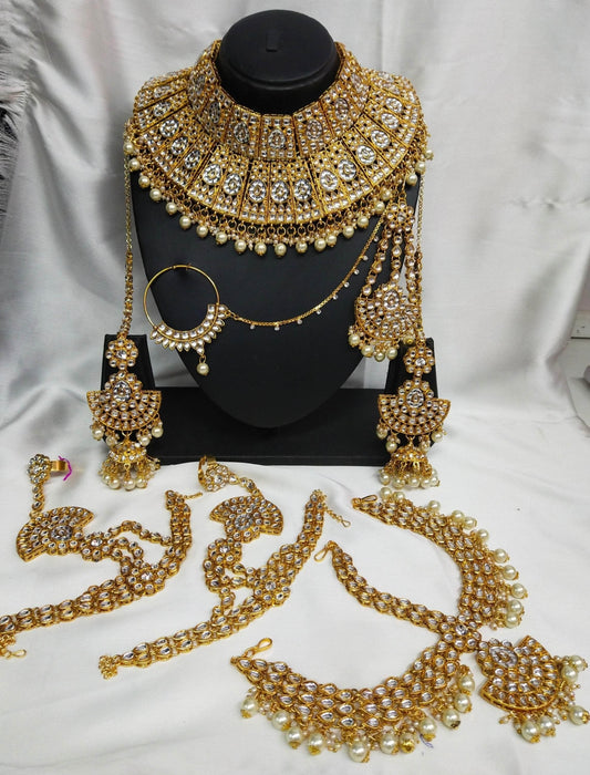 Zevar Bridal necklace white ZEVAR I Indian Bridal Jewellery Set For Women/Girls