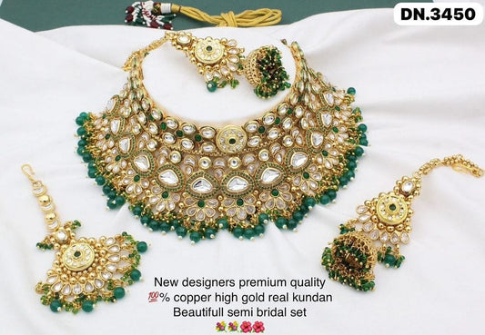 Zevar Choker necklace Green Copper Kundan Choker Necklace Set with Exquisite Craftsmanship