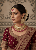 Zevar choker necklace High Quality Kundan Choker Necklace With Earrings & Maangtika