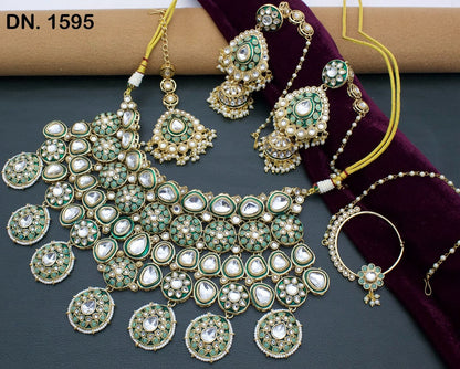Zevar Choker Necklace Lite Green Short Choker Style Necklace Set