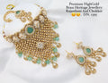 Zevar Choker Necklace Mint Green Gold Plated Rajasthani Aad Choker Necklace Set – Traditional Indian Jewelry