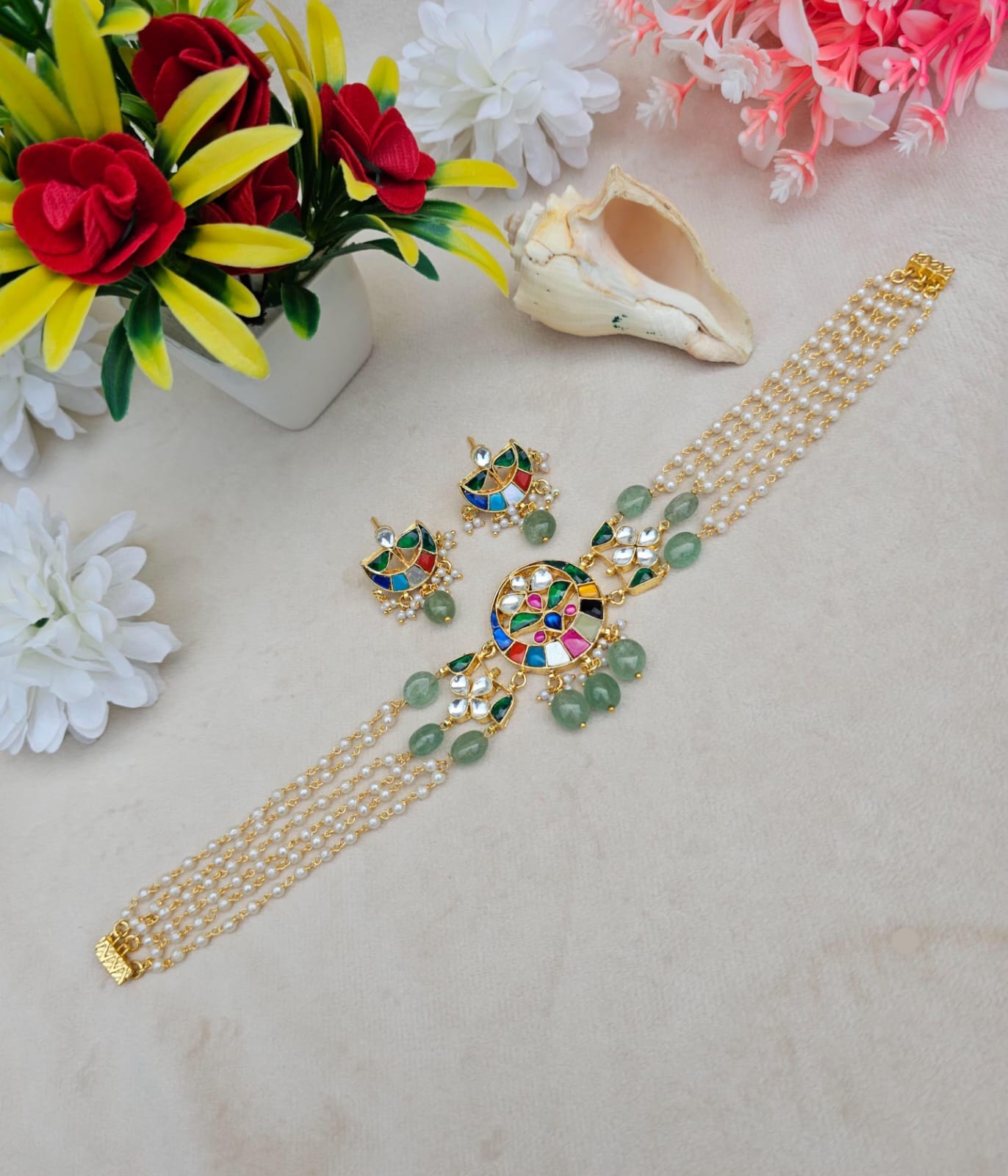 Zevar Choker Necklace Pachi Kundan Choker Necklace - Premium Bridal & Festive Jewelry