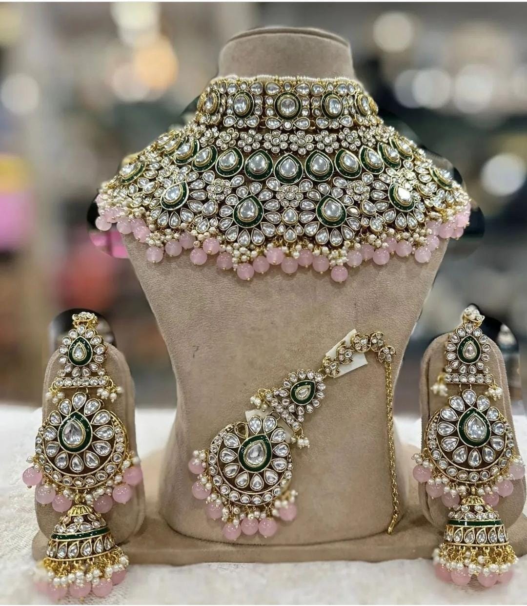 Zevar choker necklace Pink Luxe Kundan Elegance Choker Set by Zevar Jewellery