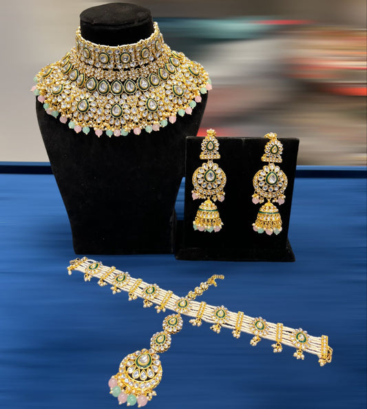 Buy Lv Jewellers Black Kundan Necklace Set for Women at