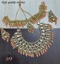 Zevar Choker Necklace Pitch Exquisite Gold-Plated Kundan Chokhar Necklace Set with Earrings | Traditional Indian Bridal Jewelry