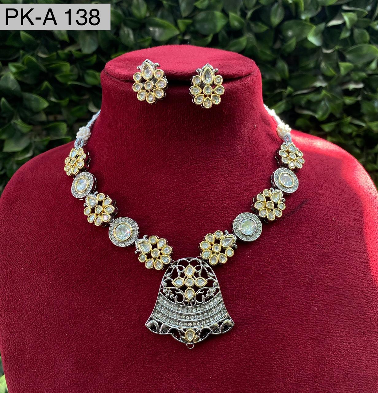 Zevar Choker Necklace White & Gold Premium Kundan Choker Necklace | Bridal & Festive Jewelry