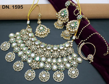 Zevar Choker Necklace White Short Choker Style Necklace Set