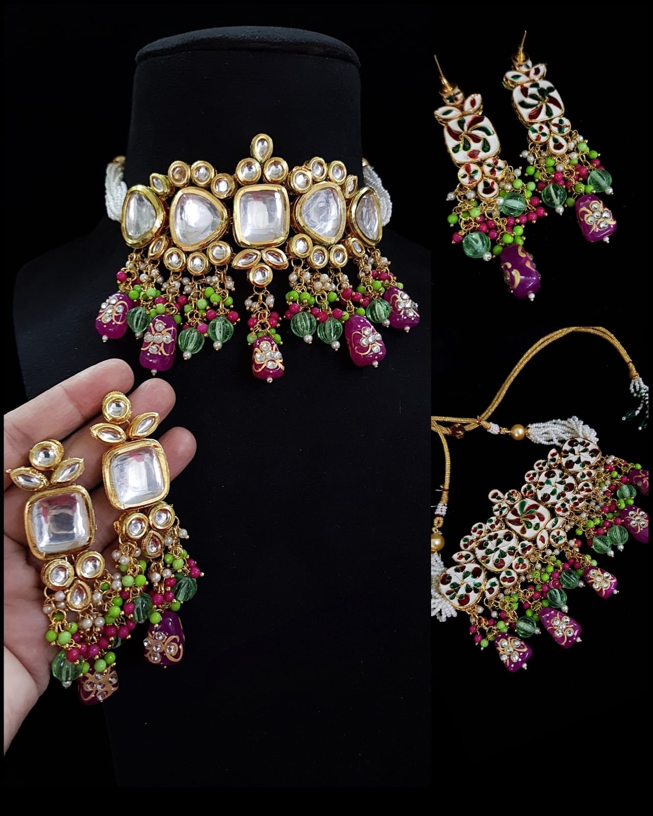 Zevar choker necklace ZEVAR I Kundan Studded Choker Necklace Set