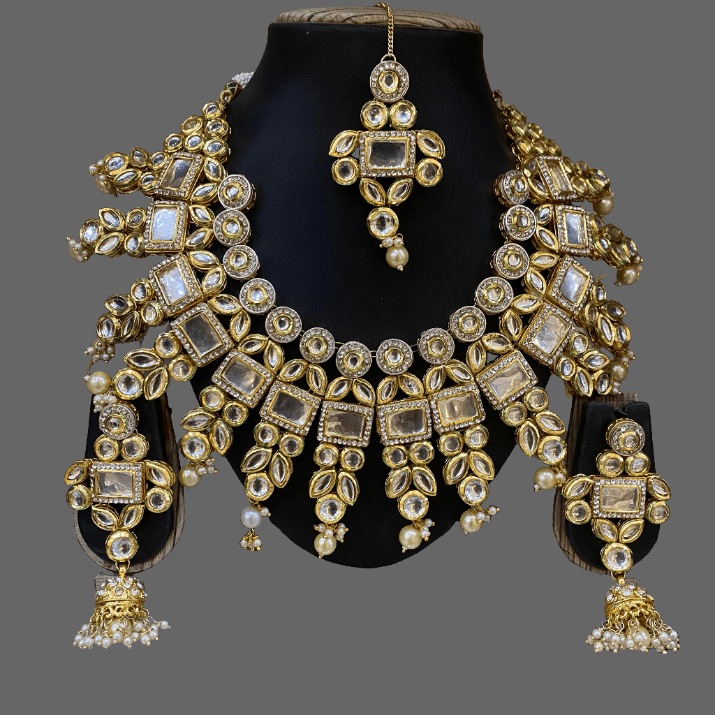 Zevar choker necklace ZEVAR | Kundan AD Stone Necklace With Earring And Maangtika