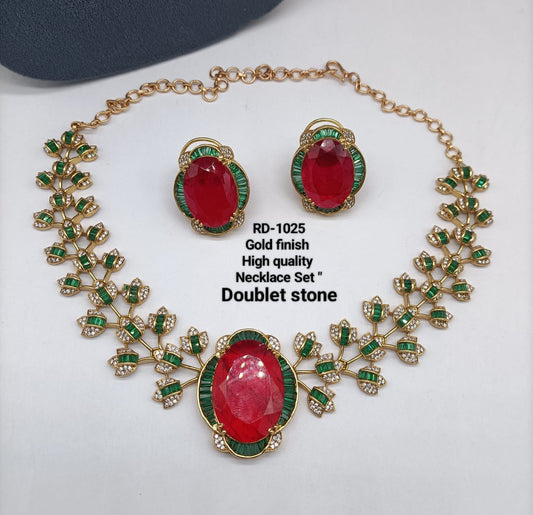 Zevar Doublet stone necklace ad necklace