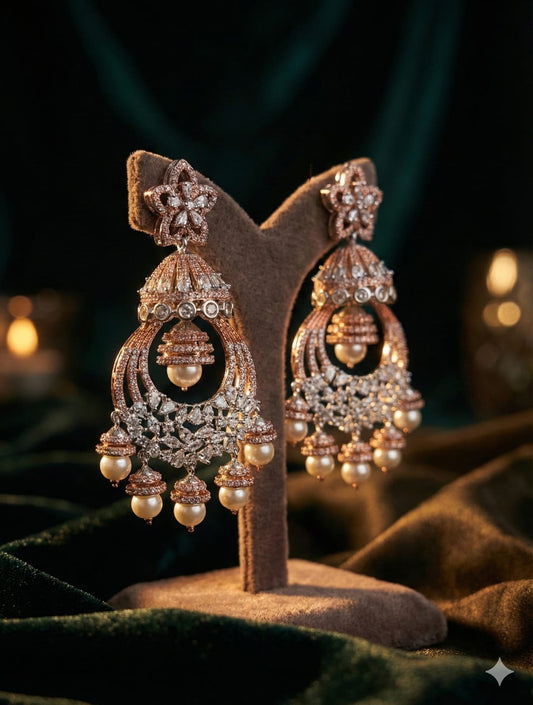 Zevar Earrings Exquisite American Diamond Designer Earrings Luxury