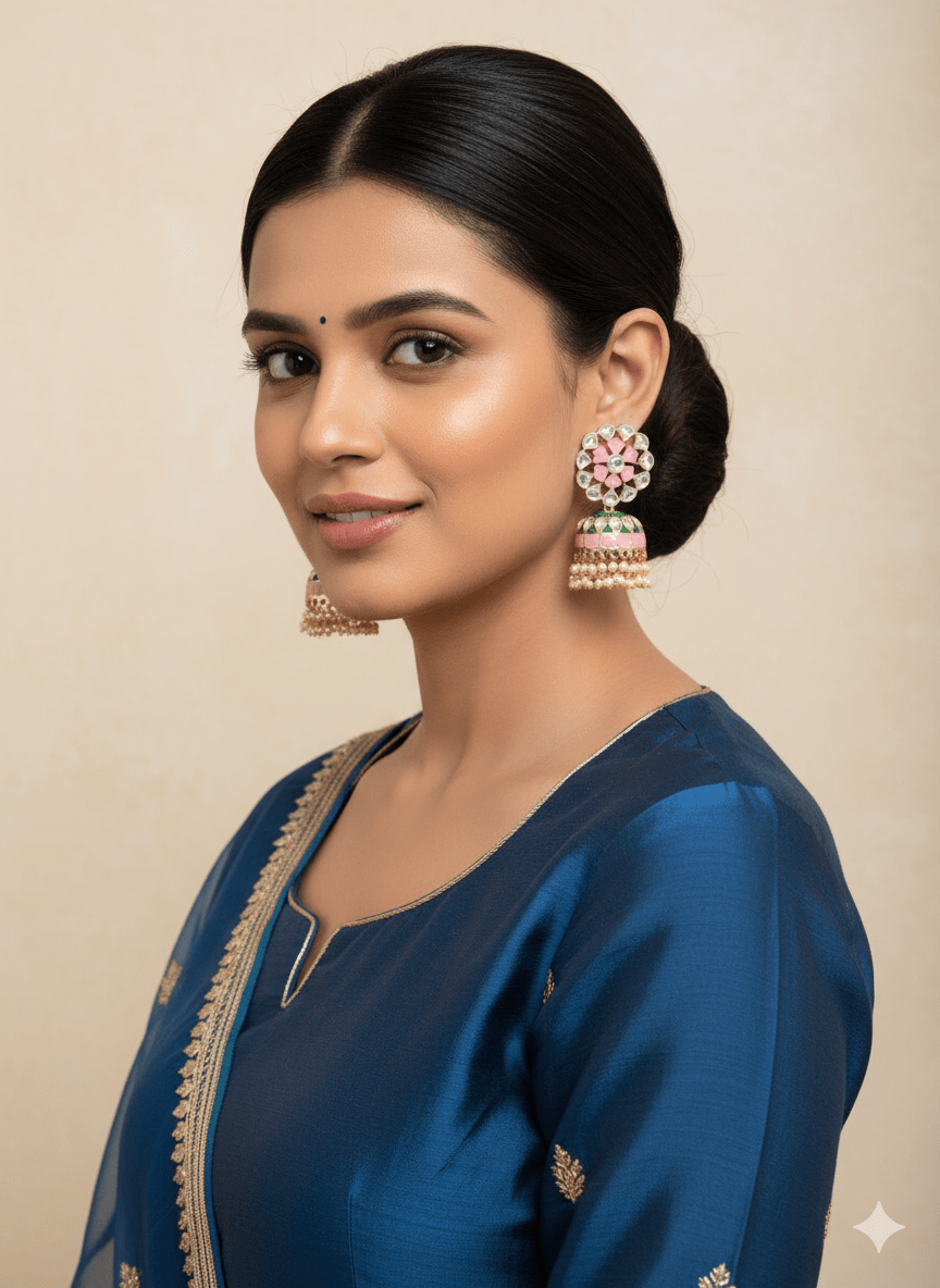 Zevar Earrings New Kundan Design Jhumka Earrings Set