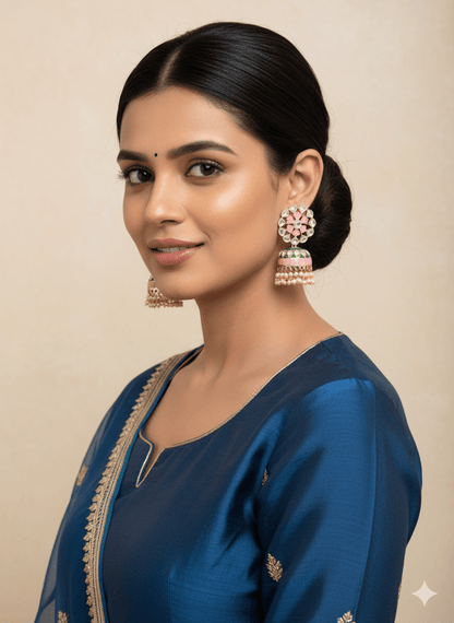 Zevar Earrings New Kundan Design Jhumka Earrings Set