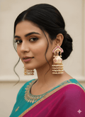 Zevar Earrings Premium Quality Real Meenakari Work kundan jhumka earrings Set By Zevar