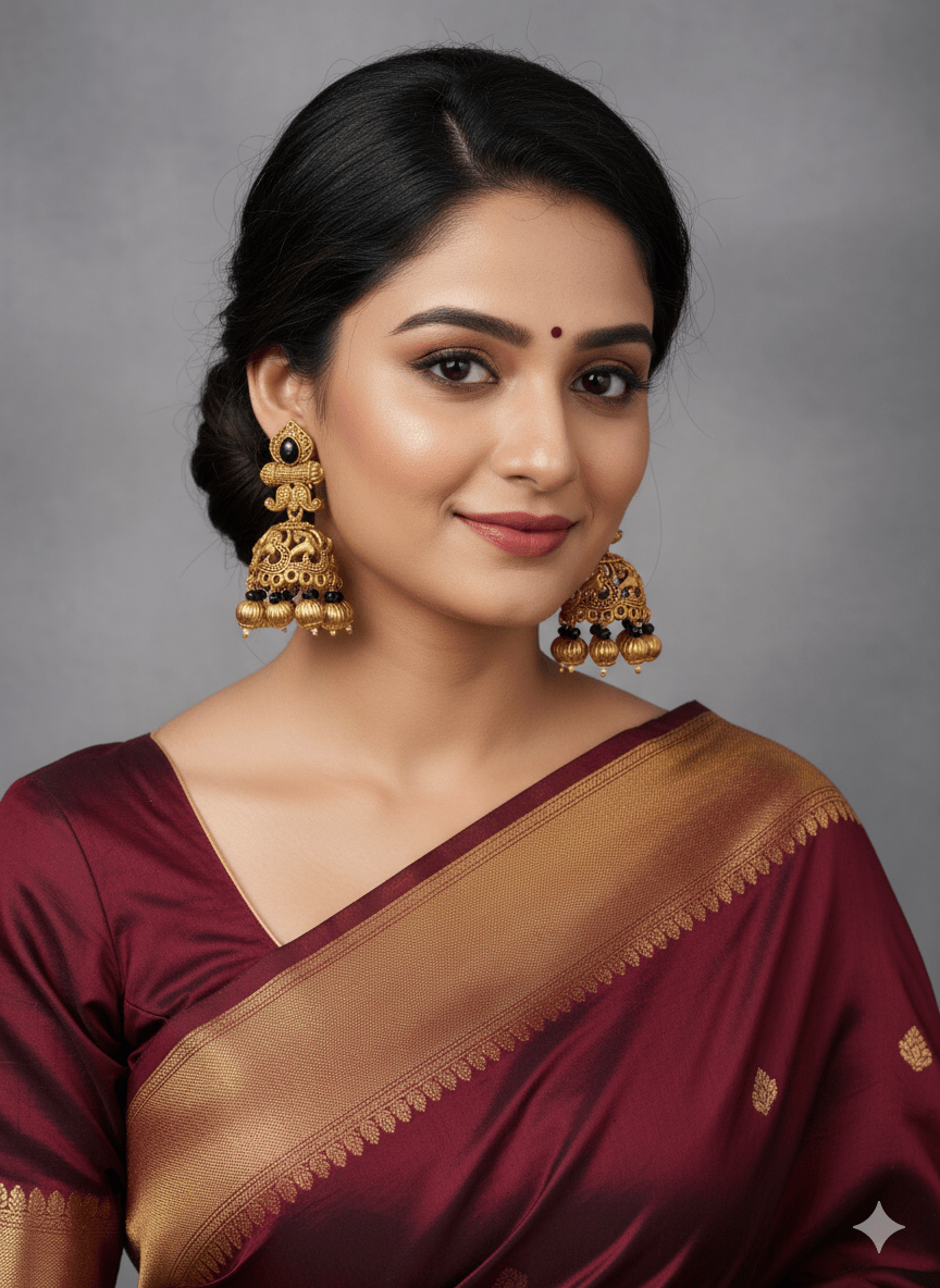 Zevar Earrings ZEVAR I Brass Gold Kundan Earrings Set