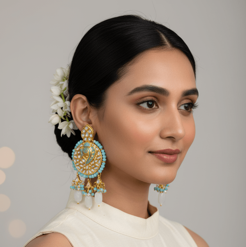 Zevar Earrings ZEVAR I High Quality Kundan Earrings Set