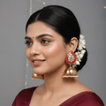 Zevar Earrings ZEVAR I Traditional Indian Red Meenakari Jhumki Earrings