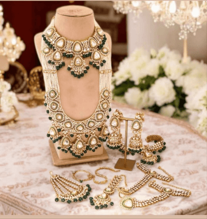 Zevar Full bridal jewellery Green unique set