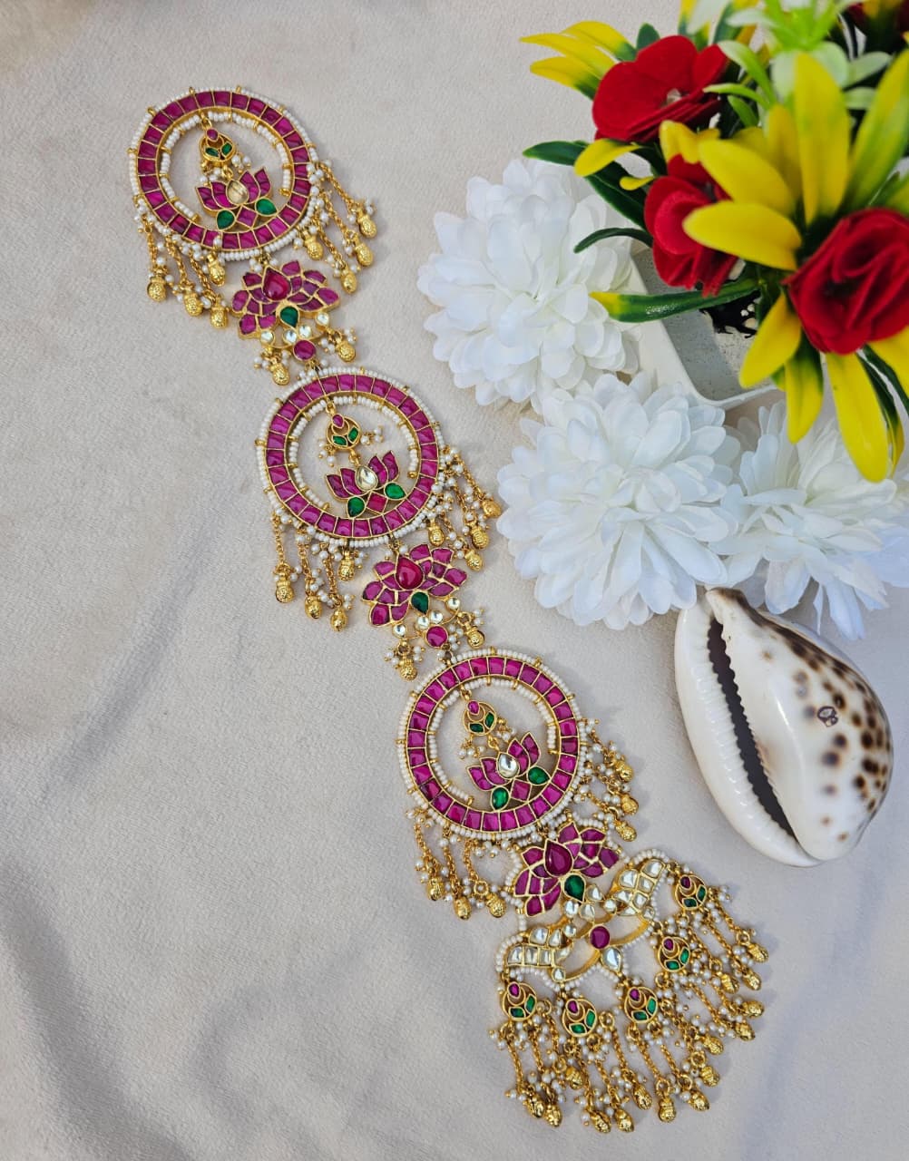 Zevar Hair Accessory Zevar Premium Pachi Kundan Choti Hair Accessory