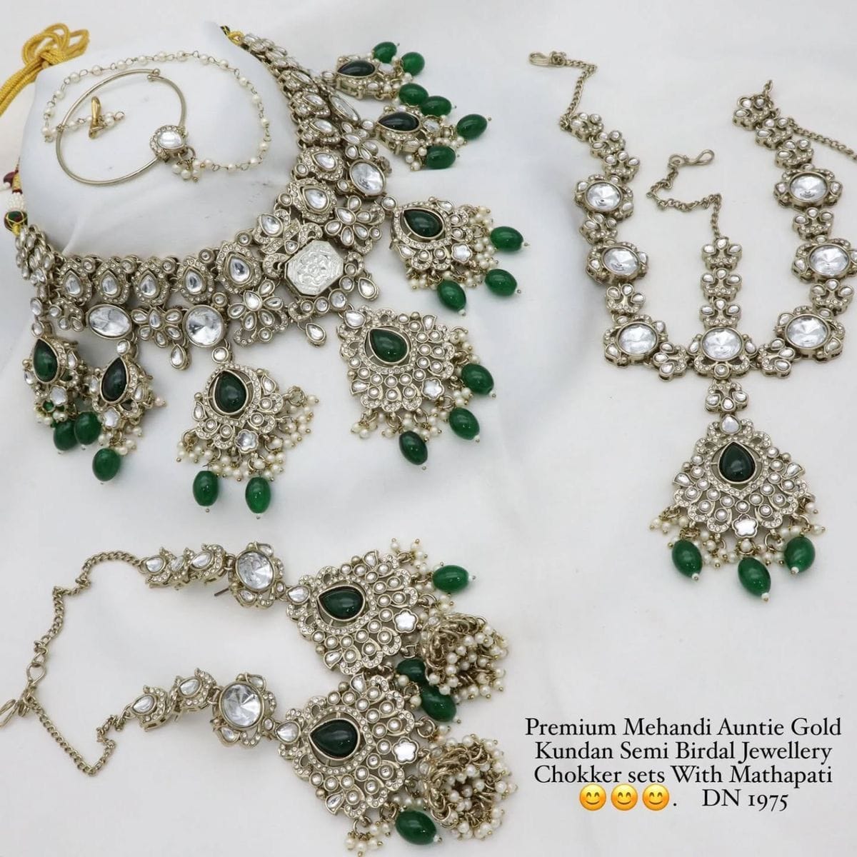 Zevar Imitation Bridal Jewellery Set Green Semi Bridal Wedding Jewellery Set | Elegant Collection for Brides