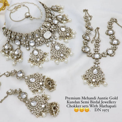 Zevar Imitation Bridal Jewellery Set White Semi Bridal Wedding Jewellery Set | Elegant Collection for Brides