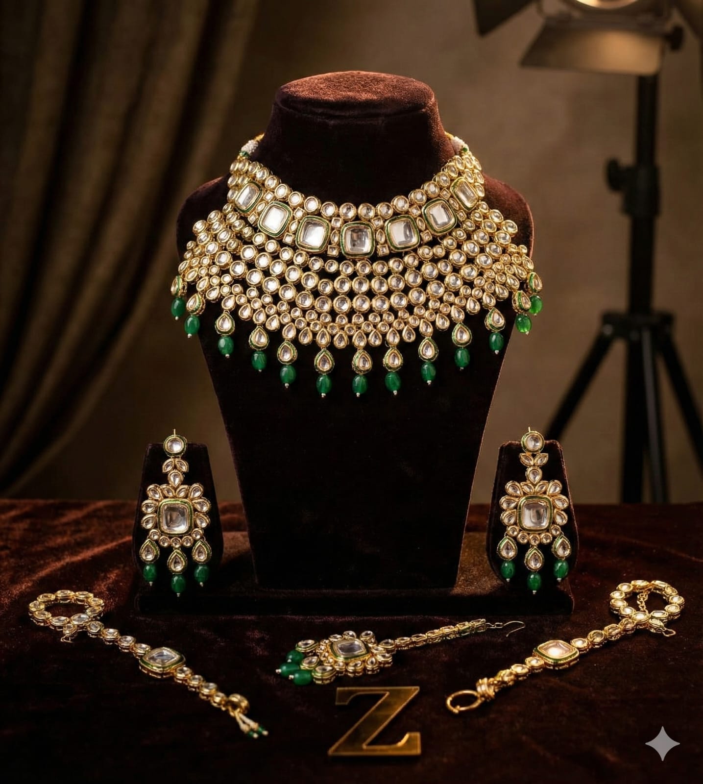 Zevar Jewellery Set Exquisite Kundan Semi Bridal Jewellery Set | Premium Collection