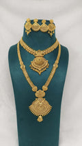 Zevar Jewellery Set Gold Plated Choker & Long Necklace Jewellery Set | Elegant Women's Fashion
